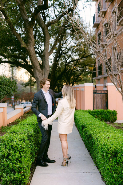 A wedding engagement photo session in Dallas Texas