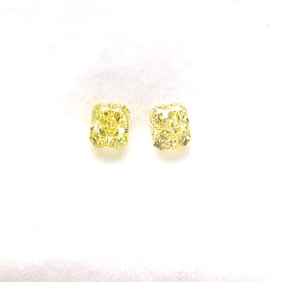 Pair of Yellow Radiant Diamonds