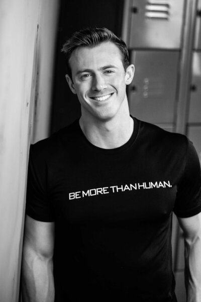 black and white portrait of a man