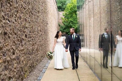 Bride & Groom Portrait at Michener Art Museum, Doylestown, PA