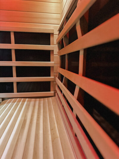 inside of an infared sauna