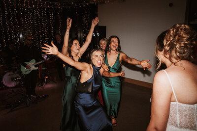 aswanley wedding ceremony set up with festoon lights scotland wedding venue