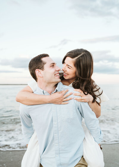 Plum Island engagement photos in Newburyport Massachusetts by New England Wedding Photographer
