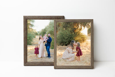 fresno family portraits framed in custom frames by one good shot photography photographer angelia jansen