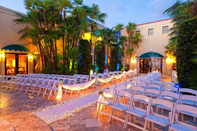 outside seating setup at benvenuto restaurant