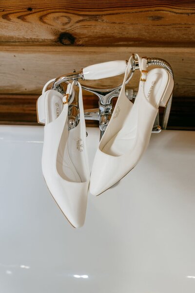 Brides shoes for getting ready photos in Charleston SC 