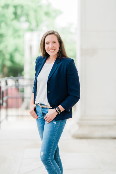 woman posing for her headshot