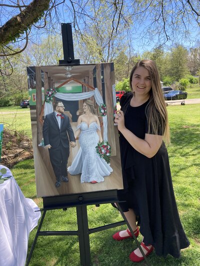 Nashville live wedding painter with painting