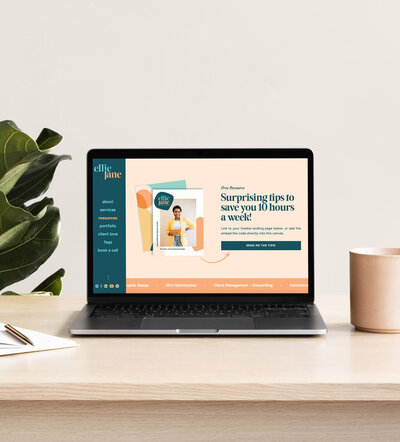 laptop mockup of website template design