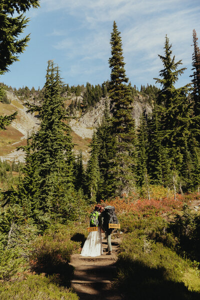 Couple holding hands walking together in fields of montana