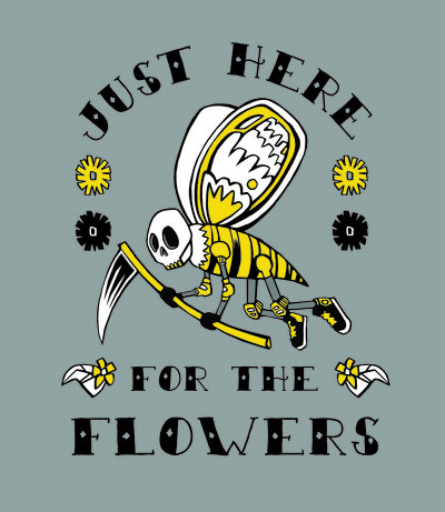 T Shirt Bee and Flowers