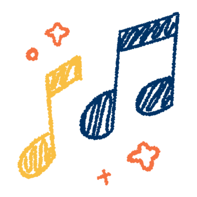 Hand drawn music symbols