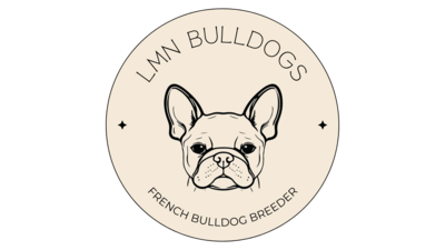Circular LMN Bulldogs logo representing French Bulldog breeder in Quebec