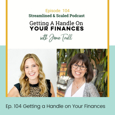 Join Jamie Trull, financial literacy coach and profit strategist, as she shares her valuable insights on getting a handle on your finances in this engaging episode of the Streamlined and Scaled Podcast. Discover practical strategies and expert tips to effectively manage your personal and business finances, streamline your financial processes, and achieve greater financial clarity. Jamie's expertise will empower you to take control of your financial well-being and make informed decisions for long-term success. Don't miss this enlightening conversation that will help you streamline and scale your financial practices for a thriving and sustainable business.