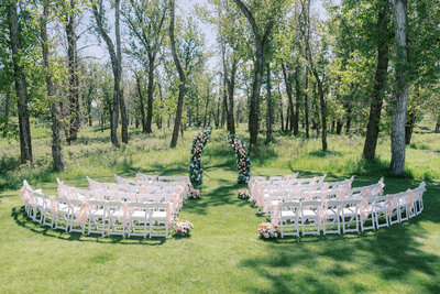 Sugar Pine Island, a romantic wedding venue in Foothills, Alberta, featured on the Brontë Bride Vendor Guide.