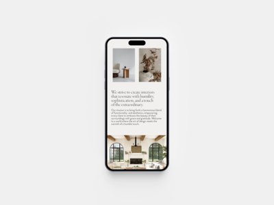Humble Hand Interior Design Mobile Mockup About Page