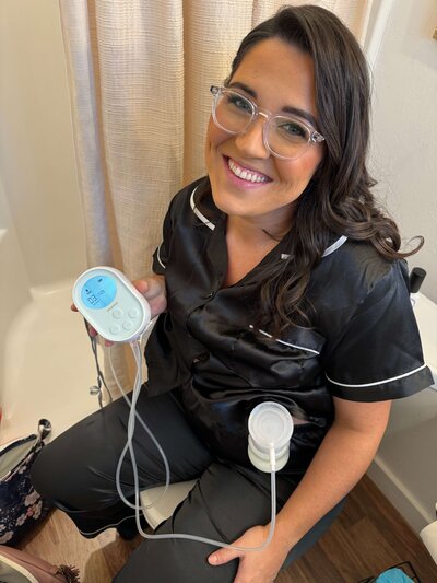 mother using a breast pump