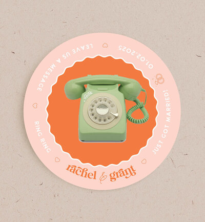 Printed round place mat  for your audio guest book phone display