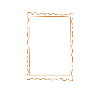 Orange Handdrawn Icon of a Stamp