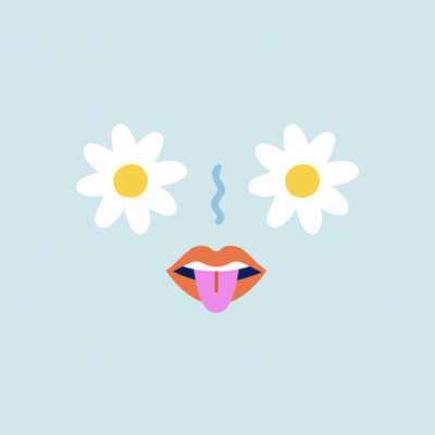 Daisy Smiley Face Graphic Design by Crystal Oliver