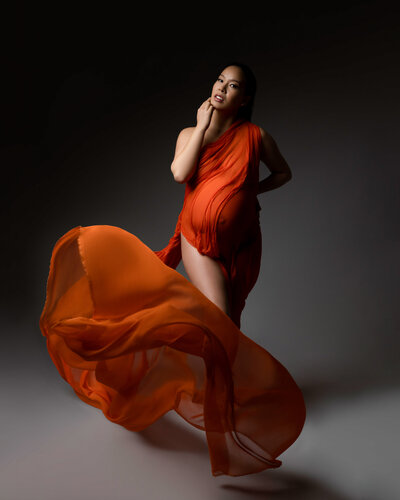Artistic and elegant maternity portrait in Jersey City.