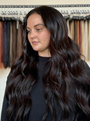 Deep brunette client after extensions