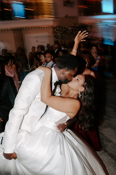 Bride and groom dancing during their reception at Lightner Museum