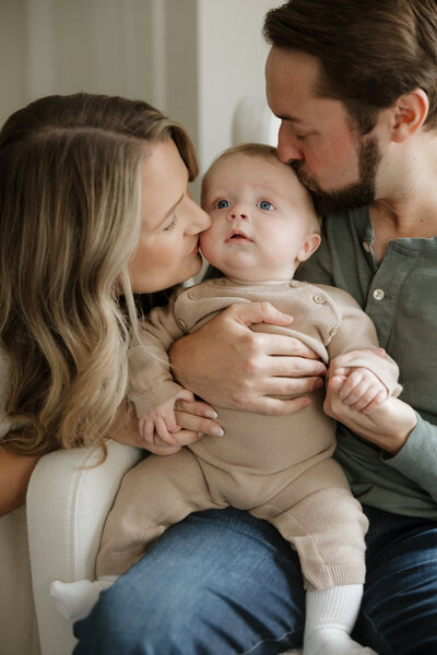 Noblesville family photography parents with baby