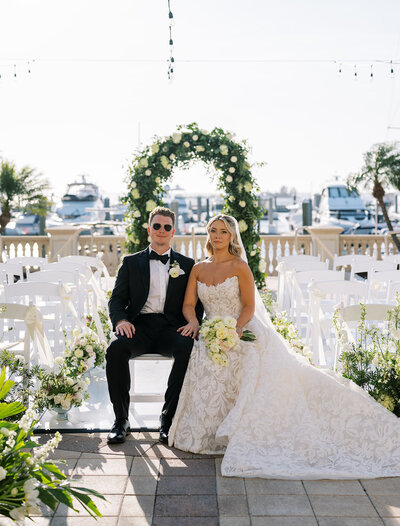 bride and groom walking together