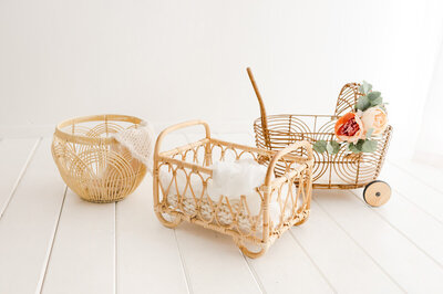 Props for newborn sessions in studio