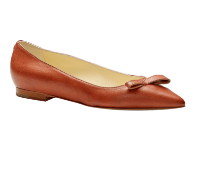 Sarah Flint brown leather pointy toed flats