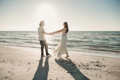 Couples beach boudoir in Orlando studio