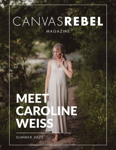 Caroline Weiss in white dress featured in Canvas Rebel 