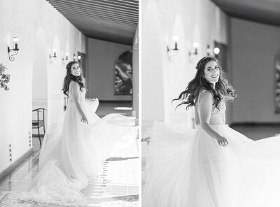 Bride spinning around
