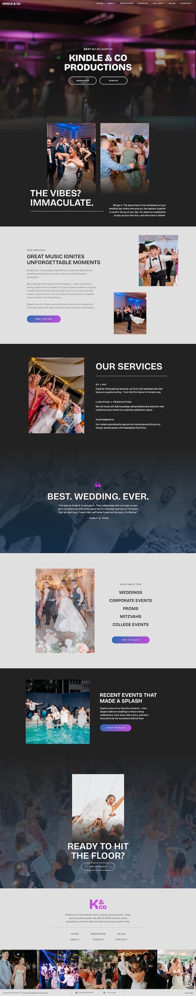 Honeysuckle House website template for wedding venues