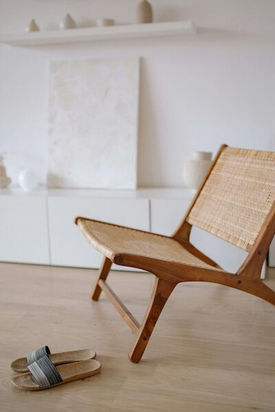 Wicker modern boho chair