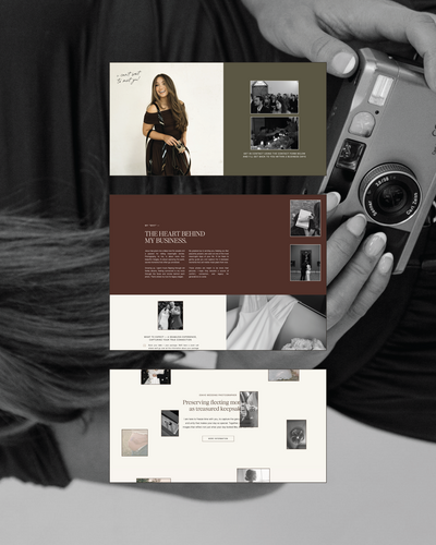 A custom website design for a luxury wedding photographer