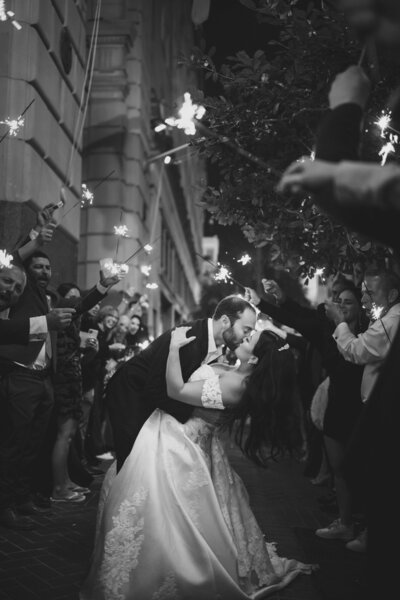 sparkler exit at New Orleans wedding