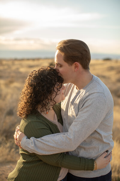 las vegas based portrait photographer captured an intimate embrace between husband and wife during their portrait session