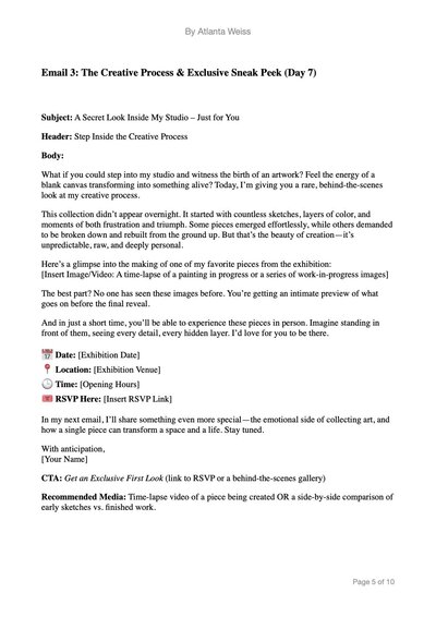 Screenshot of Email 3 – Behind the Scenes email template.