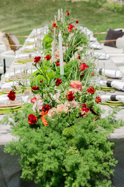 Corporate event in DC with gourmet french fries station, a disco ball and flowers
