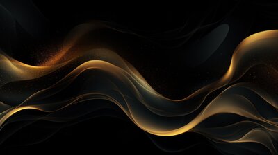Energy golden wave with a black background