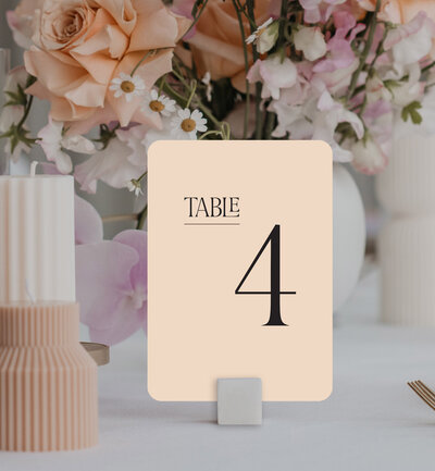 Orange rounded corner table numbers