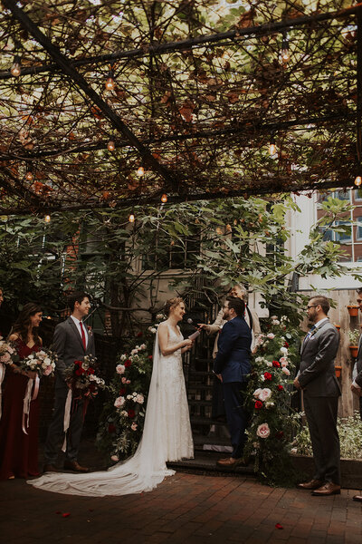 Wedding ceremony at Iron Gate Restaurant in Washington DC