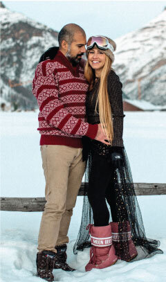 Lilly and Vic in snow dressed trendy