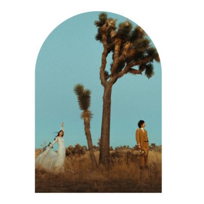 Arch GIF of man and woman in Joshua Tree