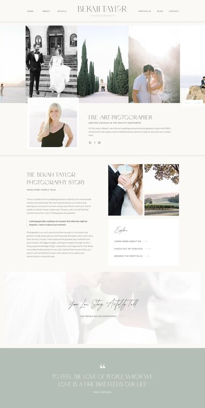 Magnolia Showit Template example Bekah taylor