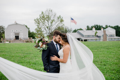 Wedding photos in field