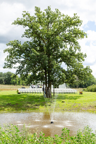 pond ceremony site reception tent