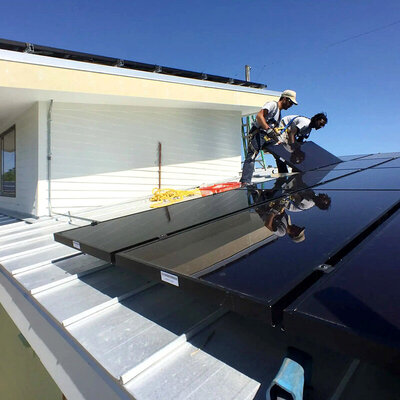 Installing black solar panels